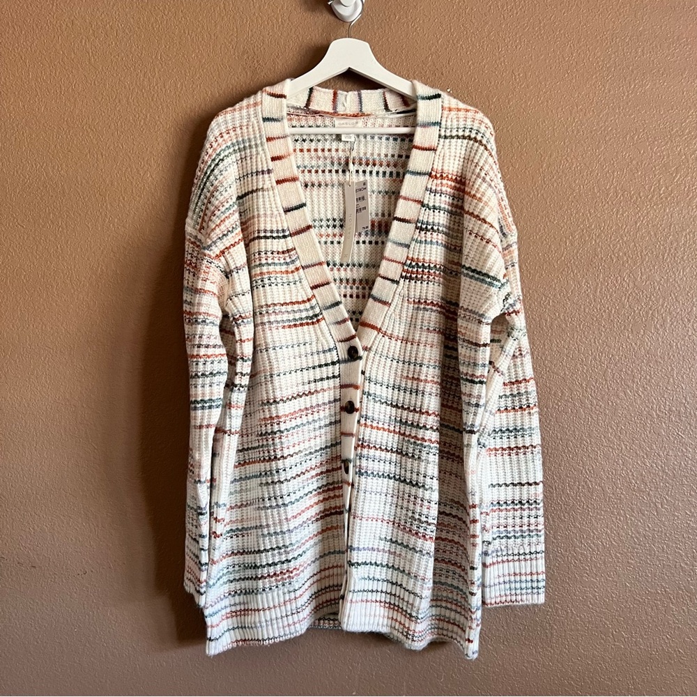 Caslon Nordstrom Cozy Multicolor Knit Cardigan Button Up Sweater Size 1X NWT